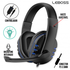 Headset Gamer LB-FN606 Leboss - Azul